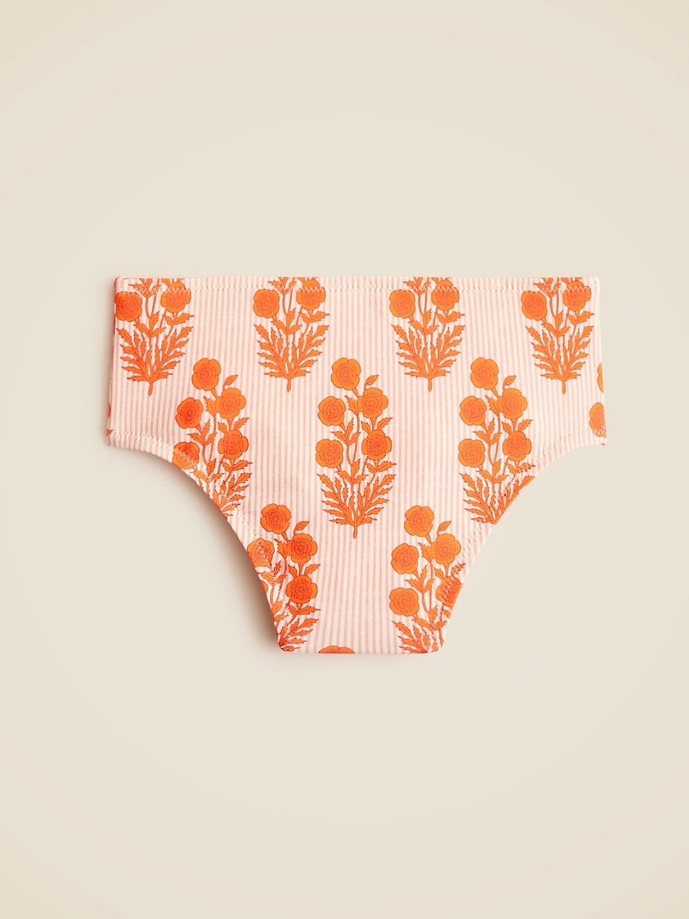 J. Crew Pink & Orange Floral Ribbed Bikini Bottom